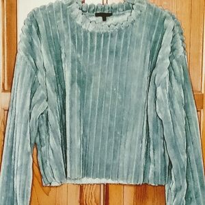 Iris Mint Green Faux Fur Sweater size Large